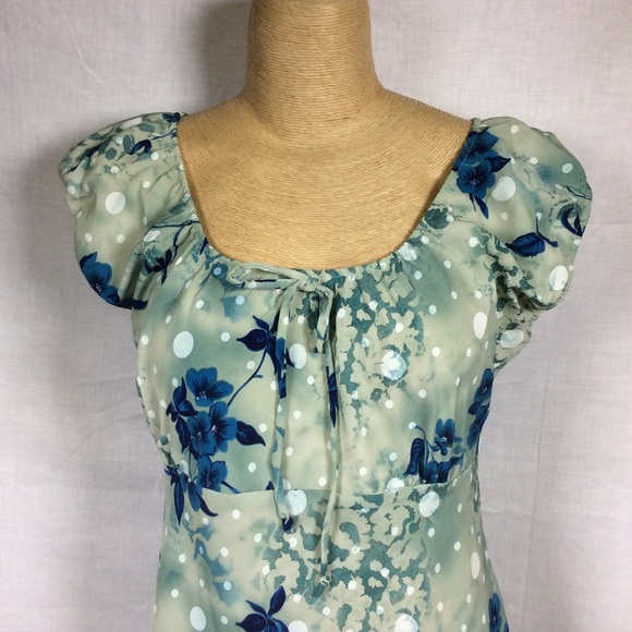 Nicolete Green/Blue Floral Dress - Picture 2 of 12